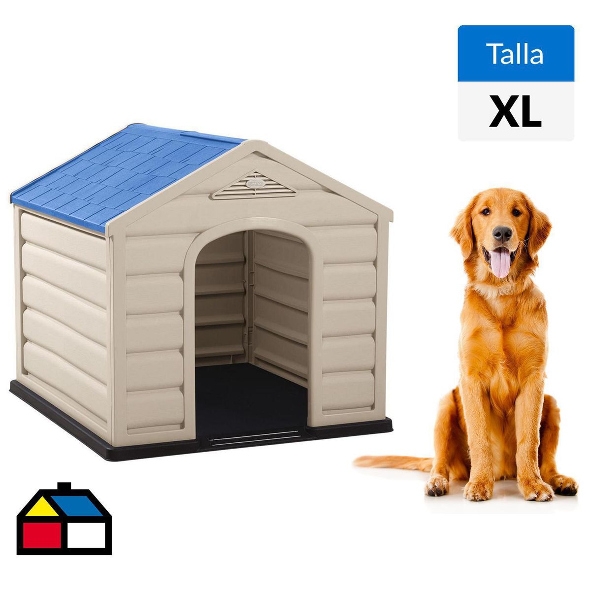 RIMAX - Casa para Perro 89x90x92 cm Azul