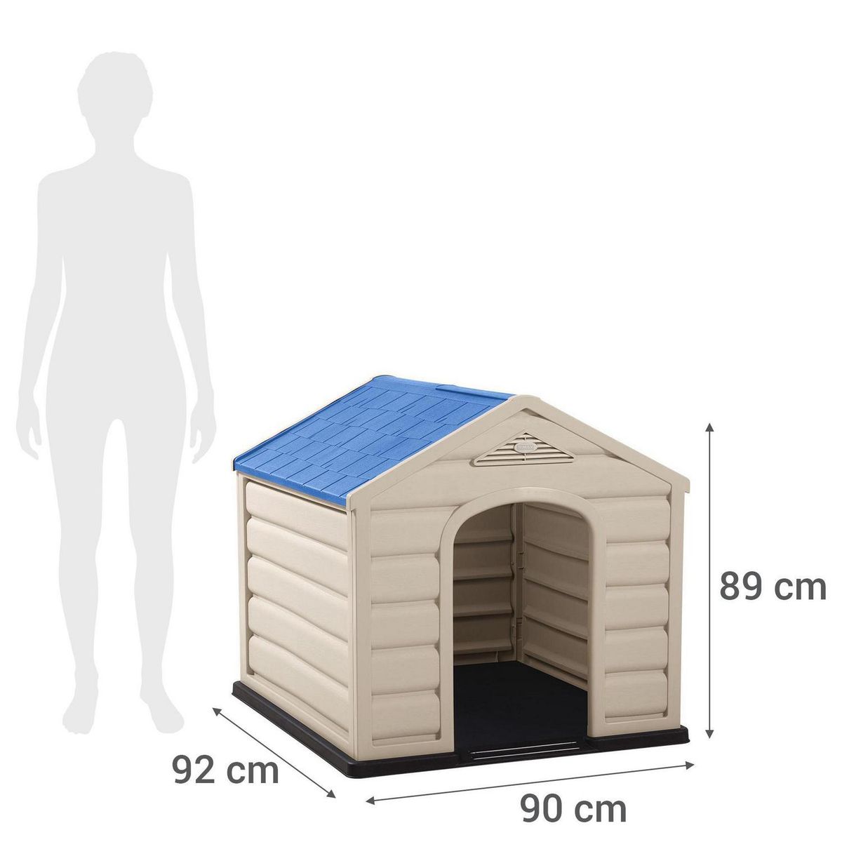 RIMAX - Casa para Perro 89x90x92 cm Azul