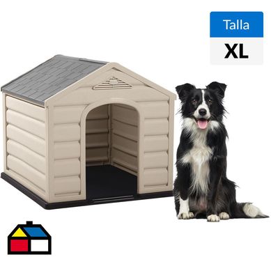 Casa para perros 92x90x89 cm techo gris grande