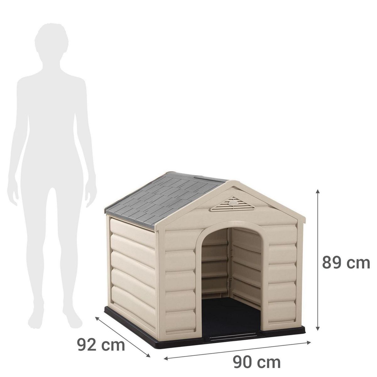 RIMAX - Casa para Perro 89x90x92 cm Gris