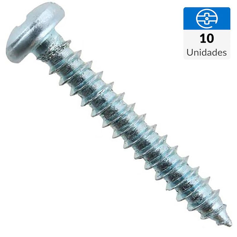 FIXSER - Tornillo Roscalata Cabeza Phillips Metal 3/4 " 4 mm 10 Unidades