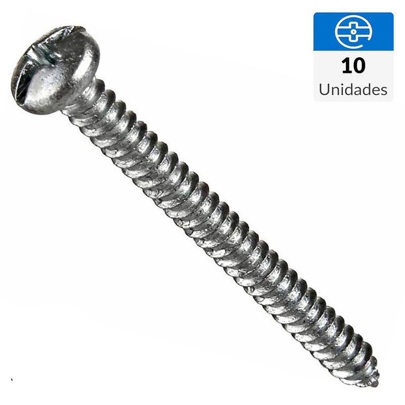 FIXSER - Tornillo Roscalata Cabeza Phillips Metal 1-1/4 " 6 mm 10 Unidades
