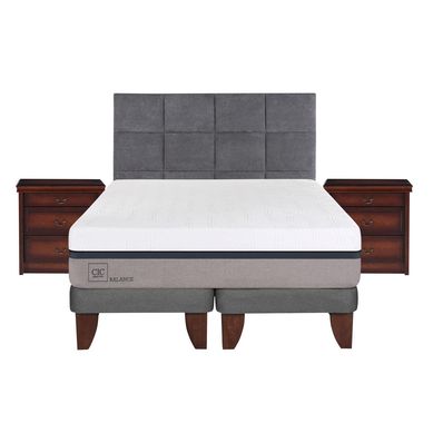Cama europea balance 2 plazas bd + muebles