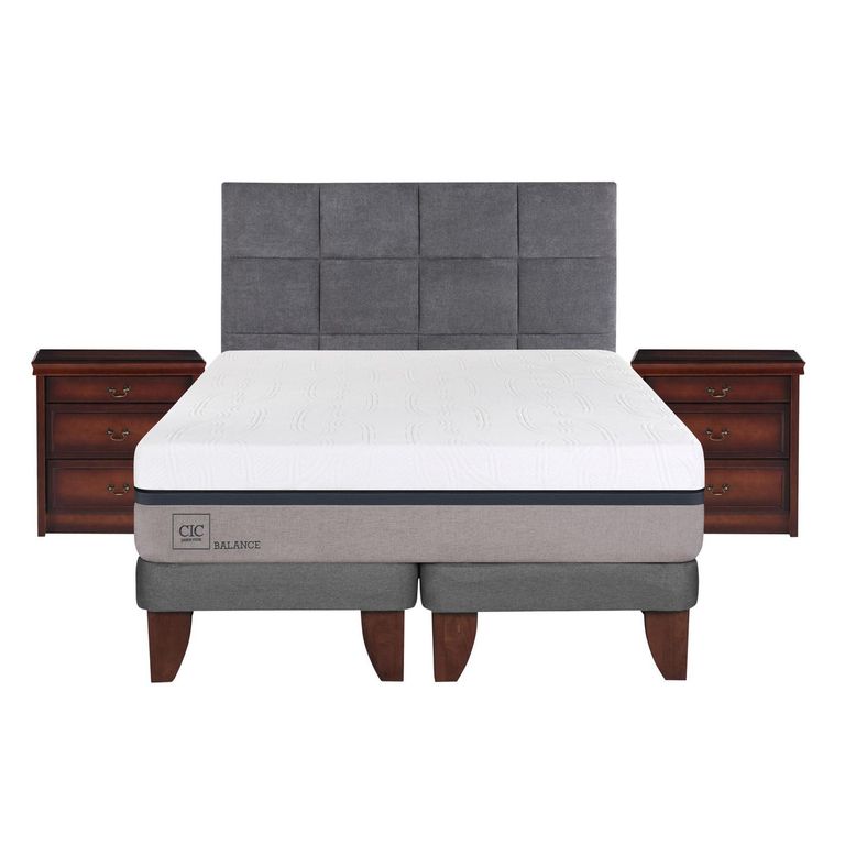 Cama Europea Balance 2 Plazas Bd + Muebles