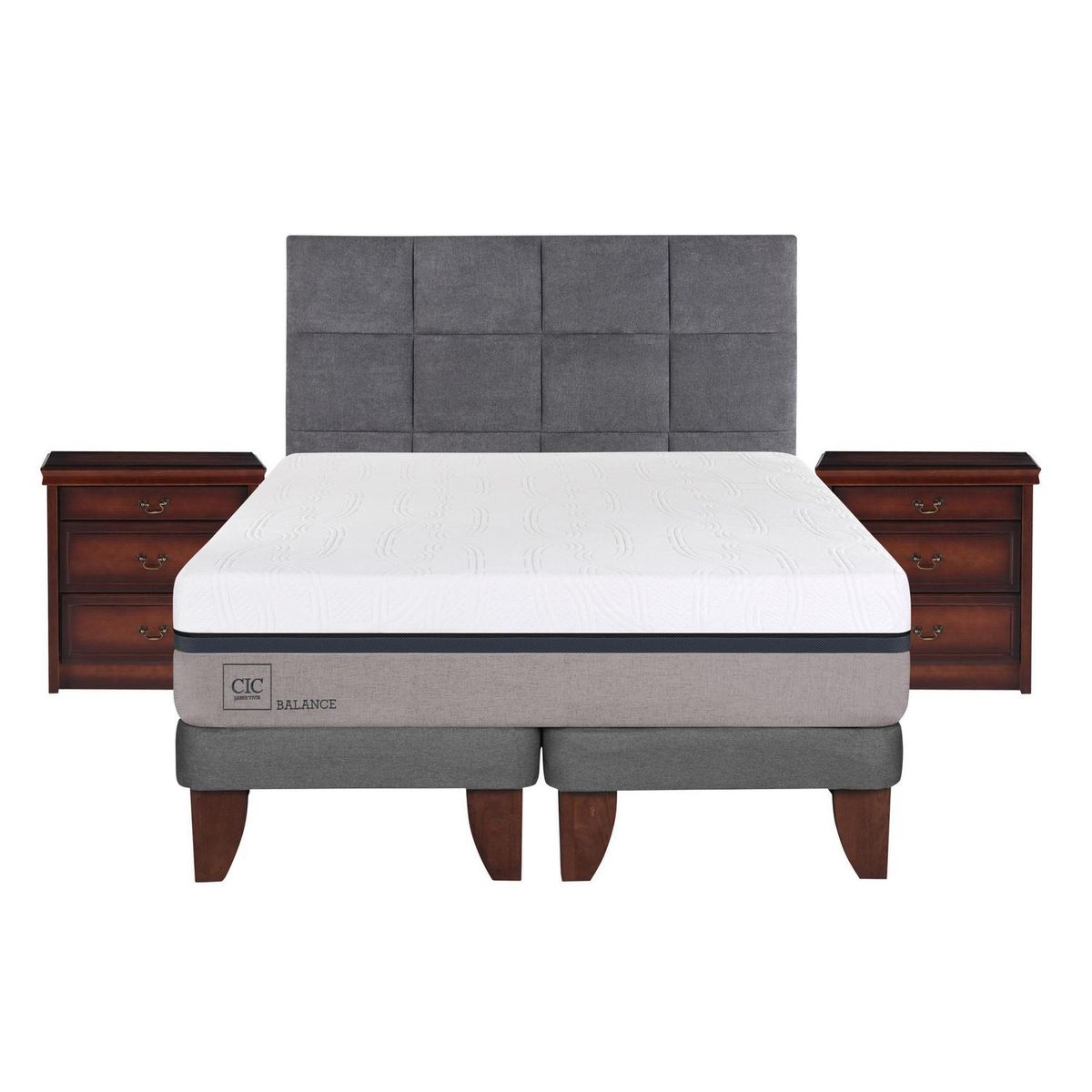 CIC - Cama Europea Balance 2 Plazas Bd + Muebles
