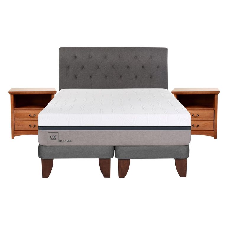 Cama Europea Balance 2 Plazas Bd + Muebles