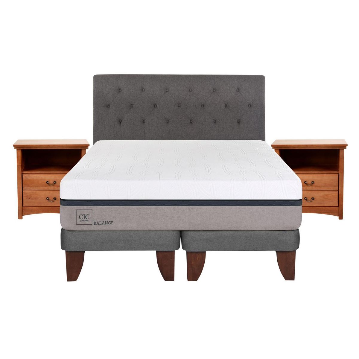 CIC - Cama Europea Balance 2 Plazas Bd + Muebles
