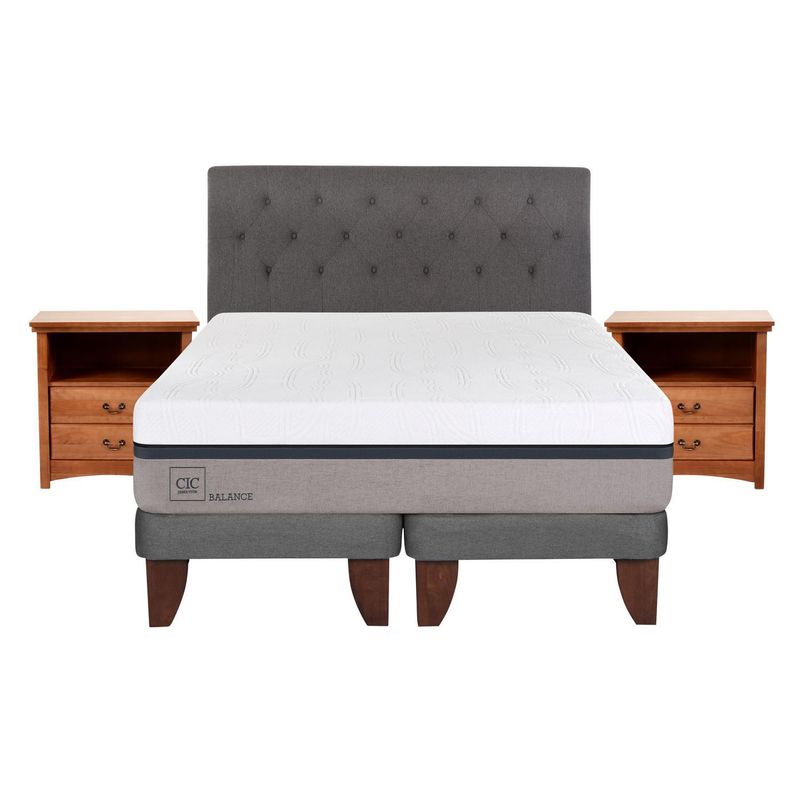 CIC - Cama europea balance 2 plazas bd + muebles