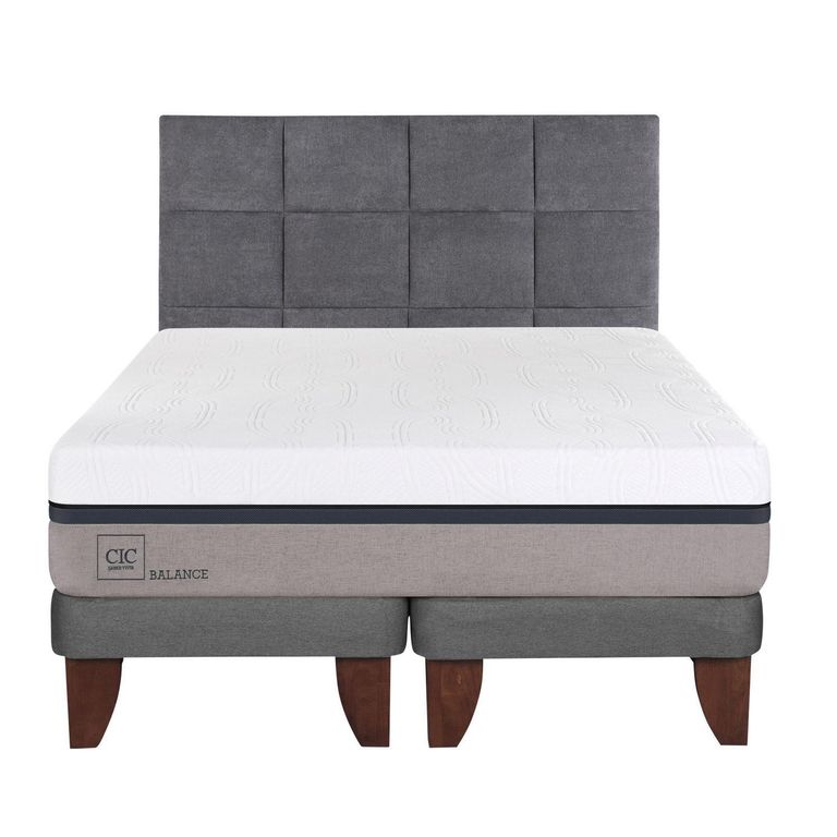 Cama Europea Balance 2 Plazas Bd + Respaldo