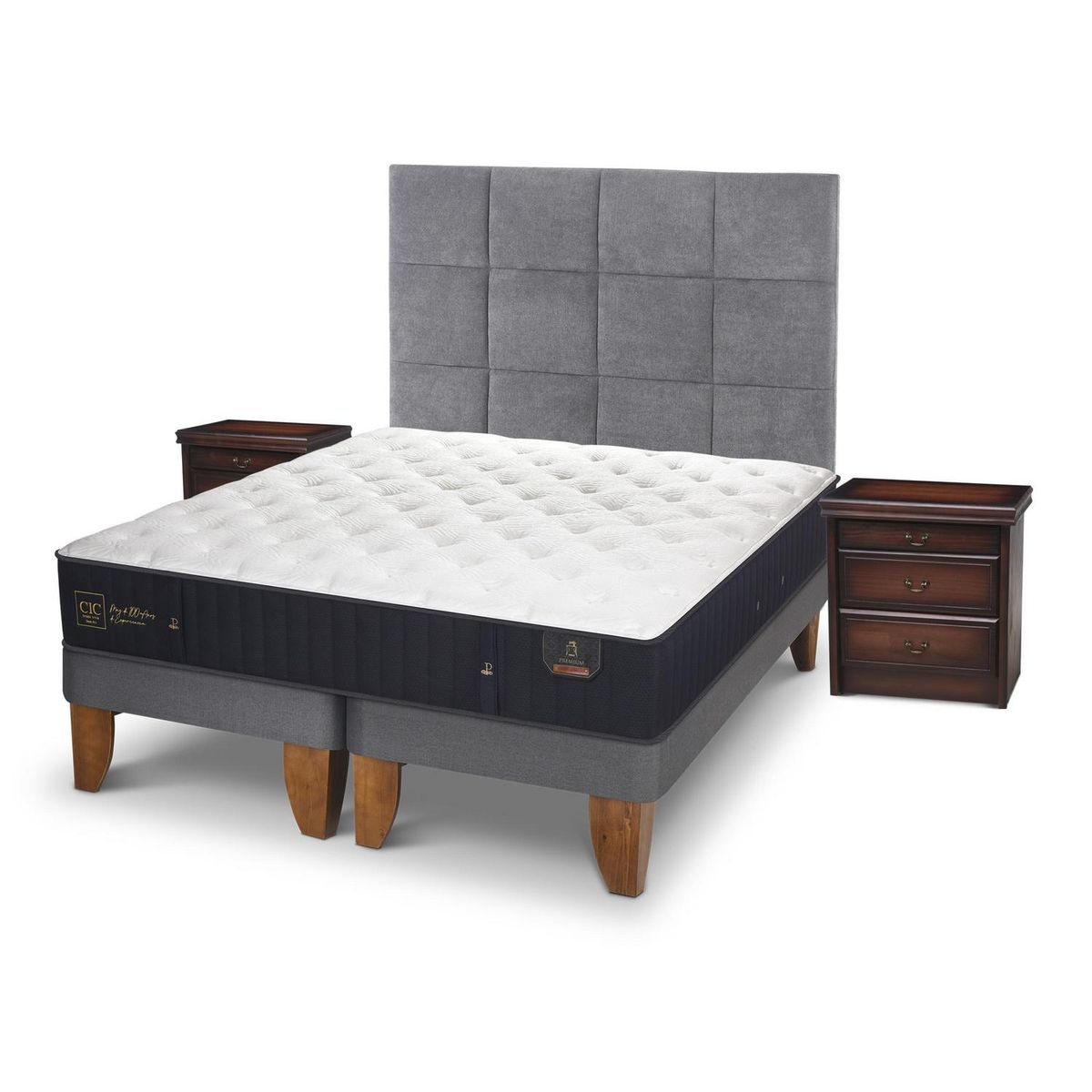 CIC - Cama europea premium king + muebles