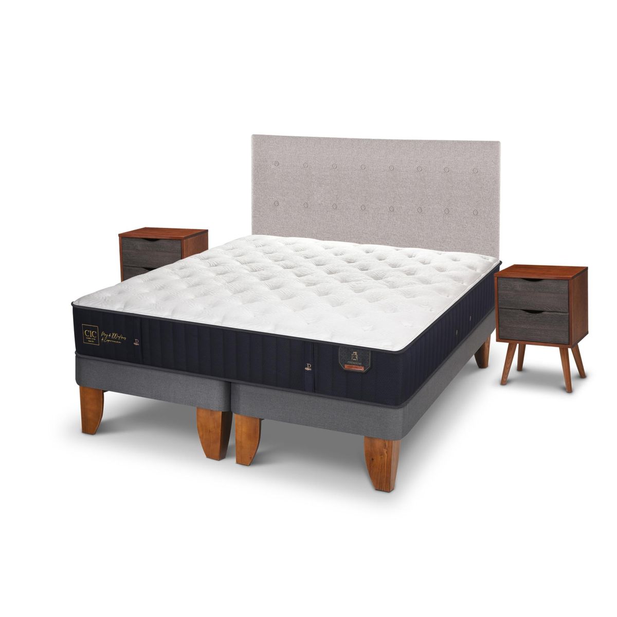 CIC - Cama europea premium king + muebles