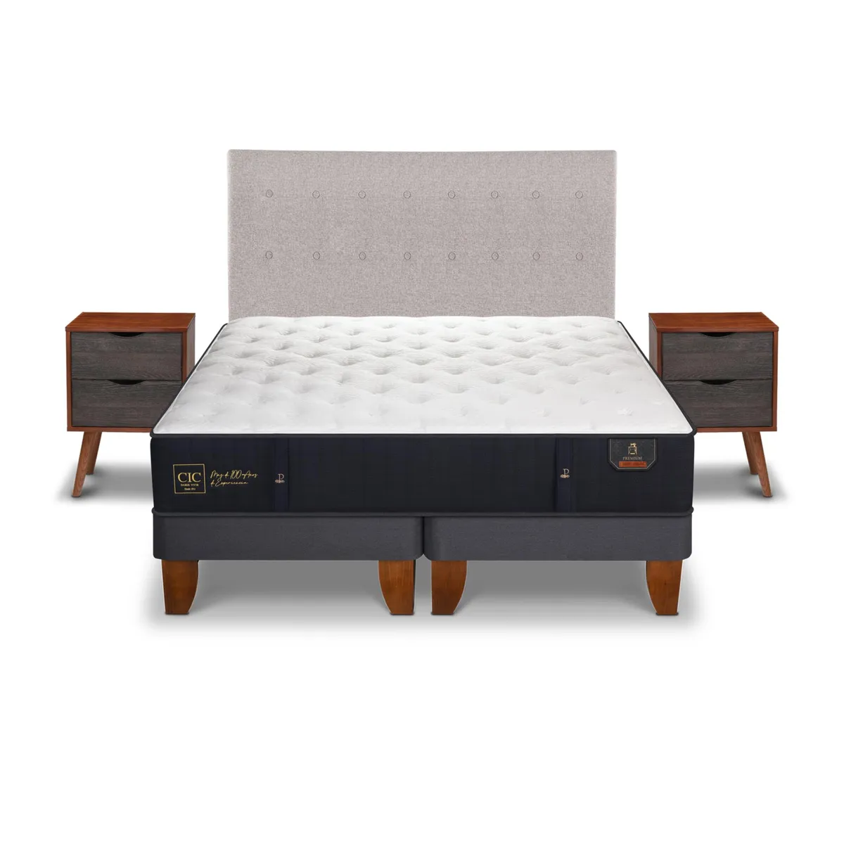 CIC - Cama europea premium king + muebles