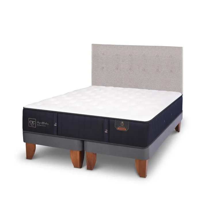 Cama Europea Premium 2 Plazas Bd + Respaldo