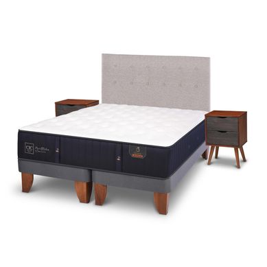 Cama europea premium 2 plazas bd + muebles