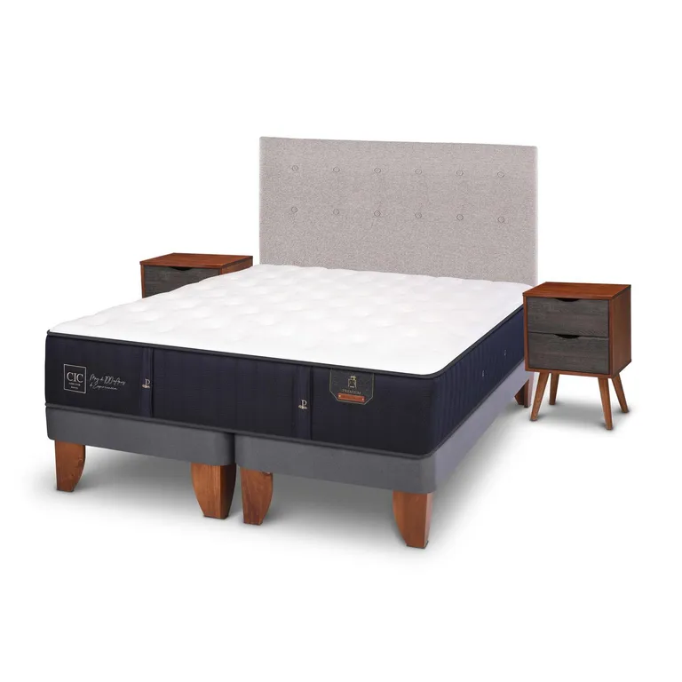 Cama Europea Premium 2 Plazas Bd + Muebles