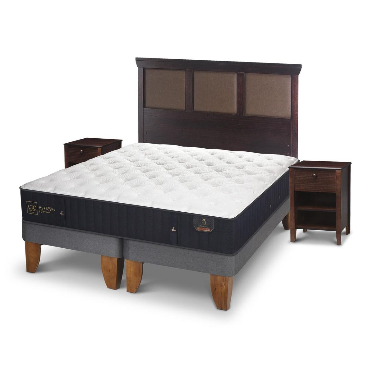 CIC - Cama europea premium 2 plazas bd + muebles