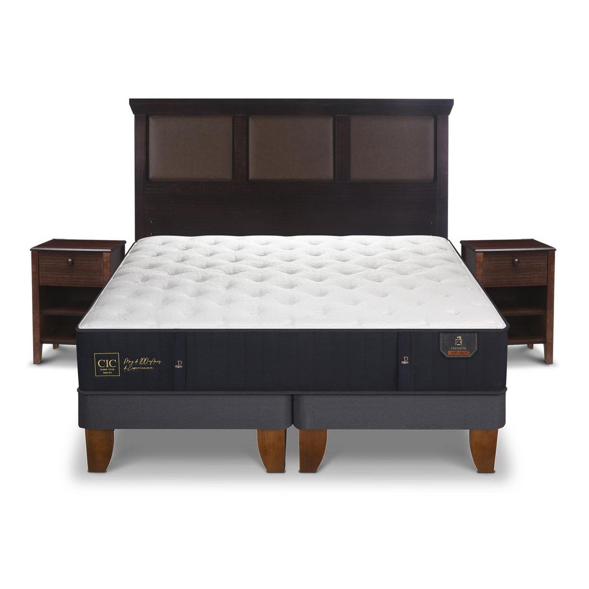 CIC - Cama europea premium 2 plazas bd + muebles