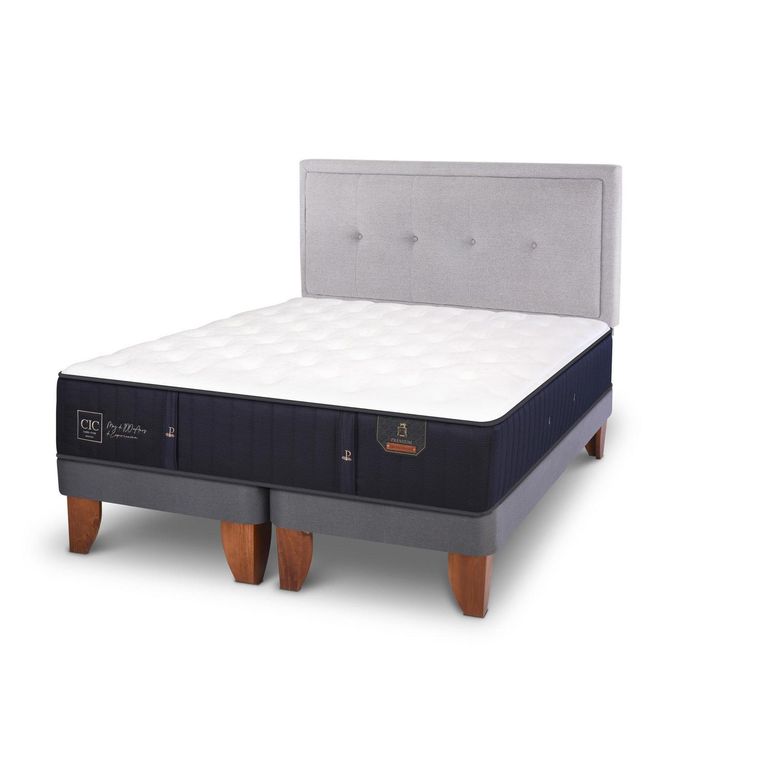 Cama Europea Premium 2 Plazas Bd + Respaldo