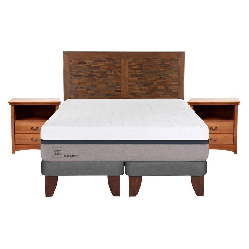 CIC - Cama europea balance 2 plazas bd + muebles