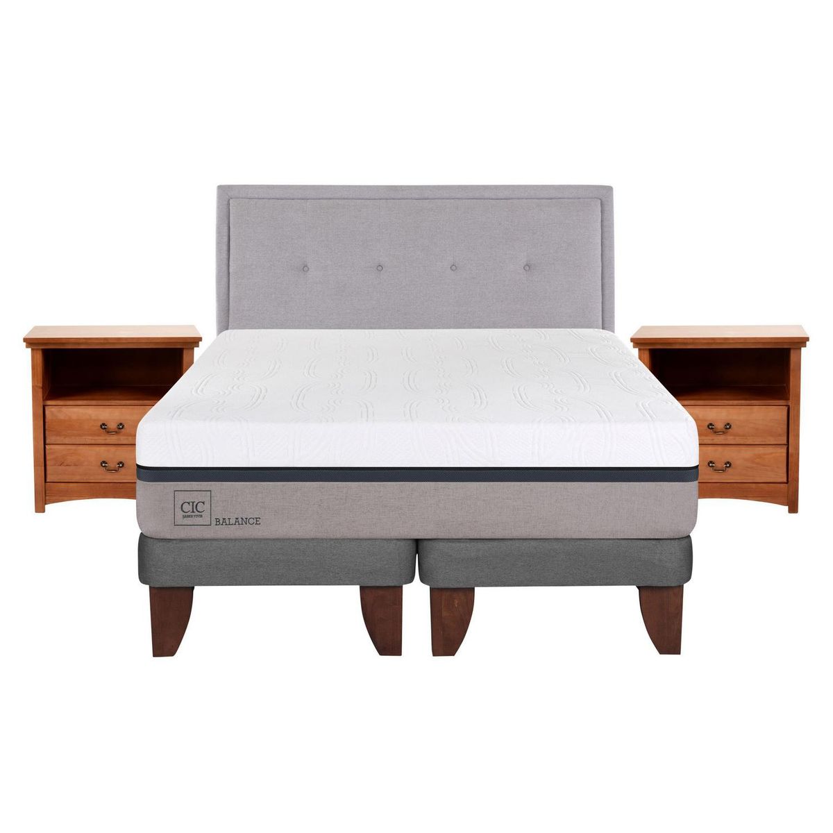 CIC - Cama Europea Balance 2 Plazas Bd + Muebles