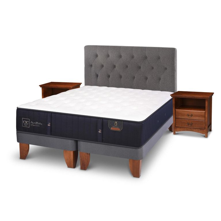 Cama Europea Premium 2 Plazas Bd + Muebles