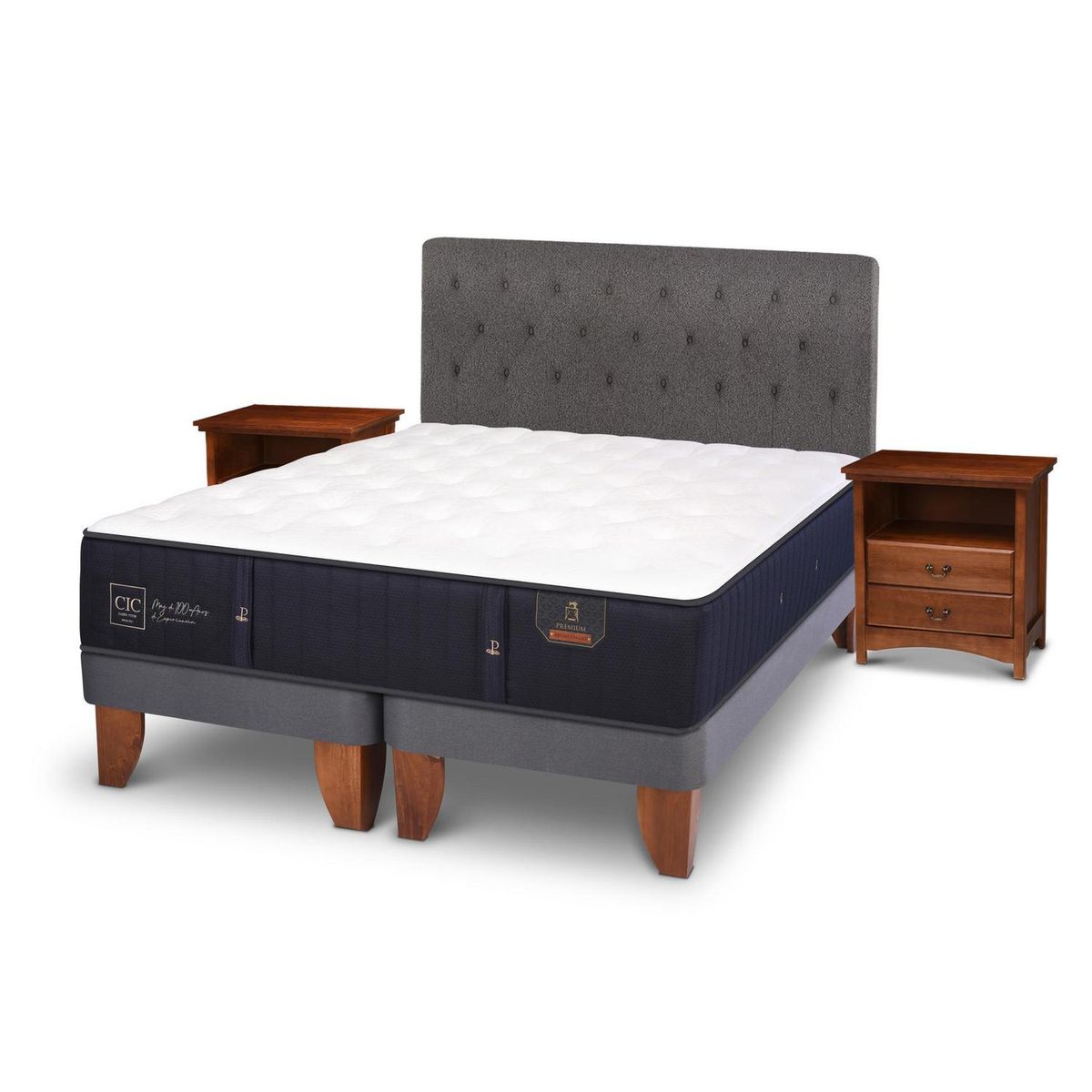 CIC - Cama europea premium king + muebles