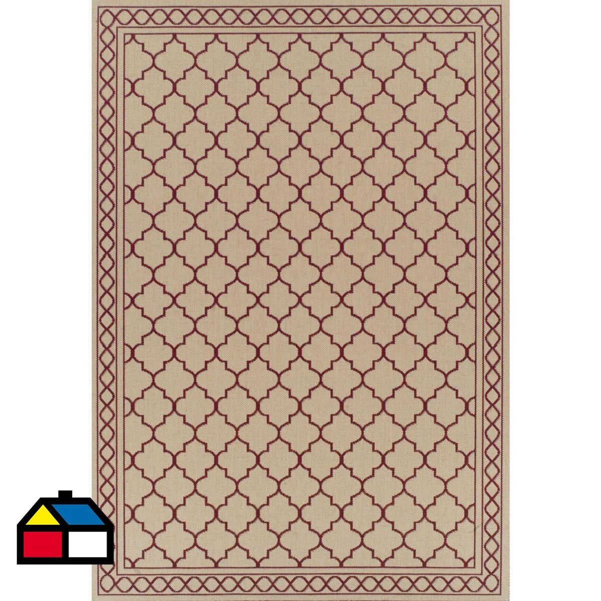 IDETEX - Alfombra Dawn 160x230 cm Yute Rojo