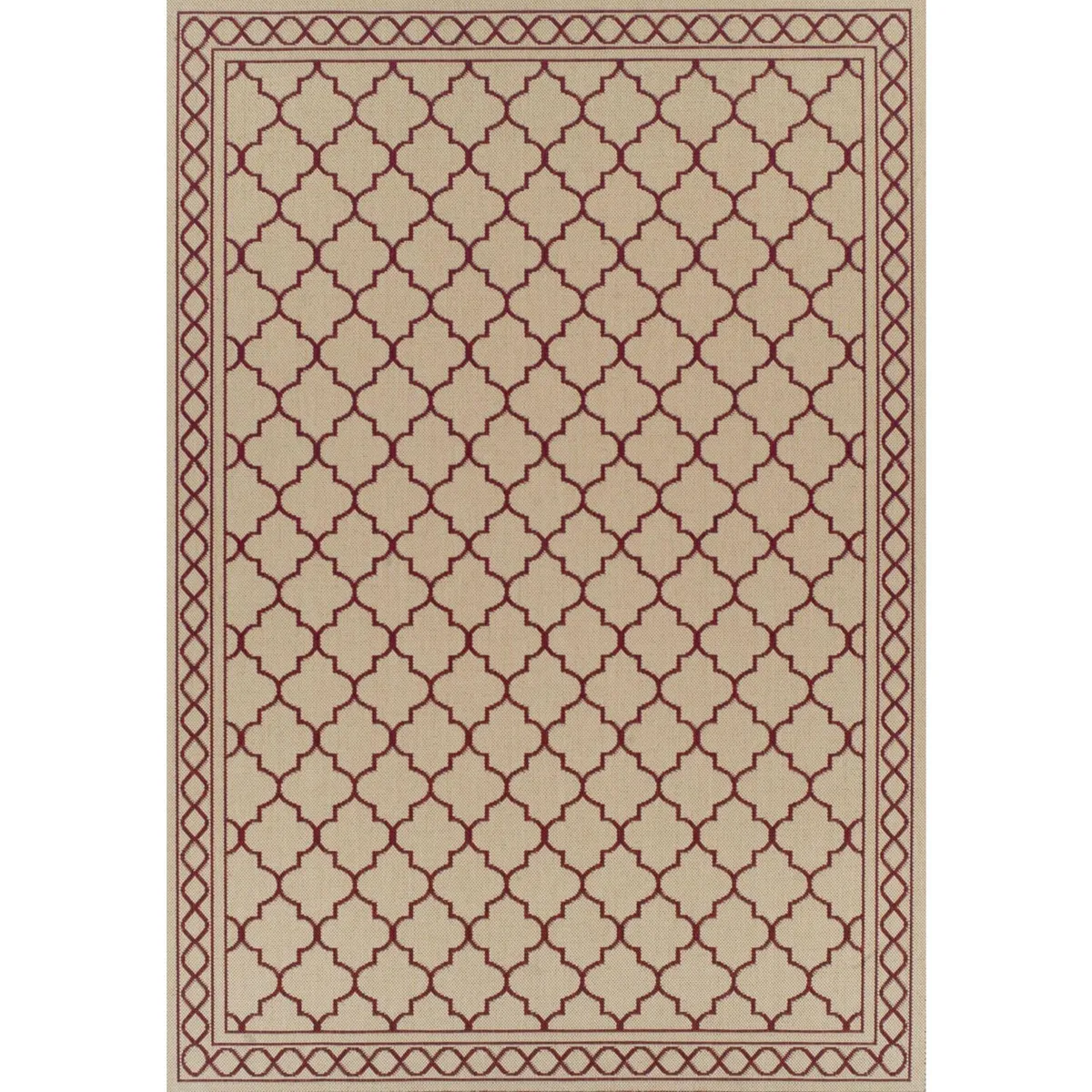 IDETEX - Alfombra Grande Dawn 280x285 cm Yute Rojo