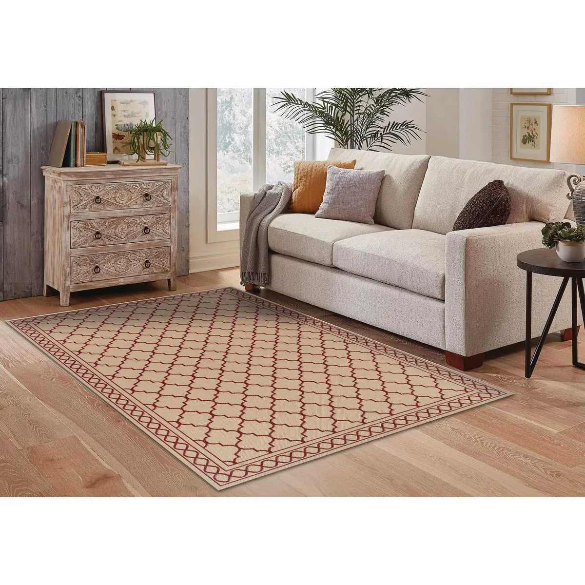 IDETEX - Alfombra Grande Dawn 280x285 cm Yute Rojo