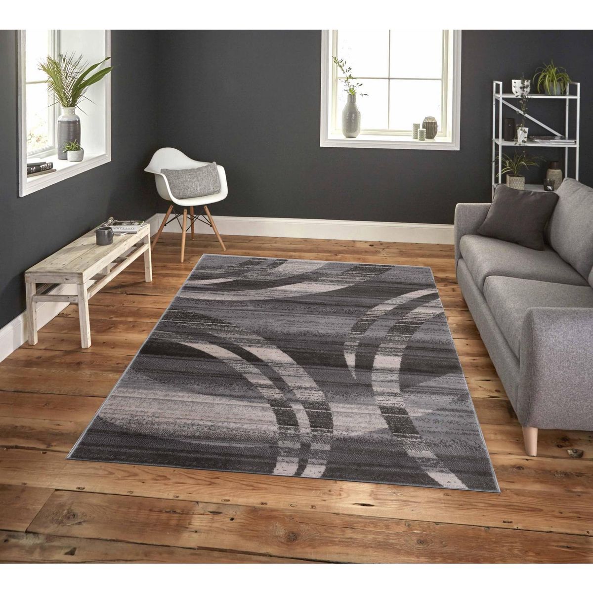 IDETEX - Alfombra Heatset Qatar 160x230 cm Polipropileno Gris