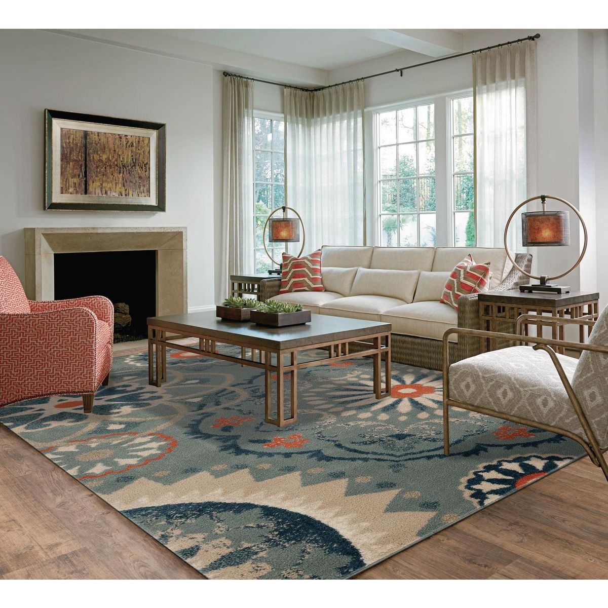 IDETEX - Alfombra Compel 160x235 cm Polipropileno Azul