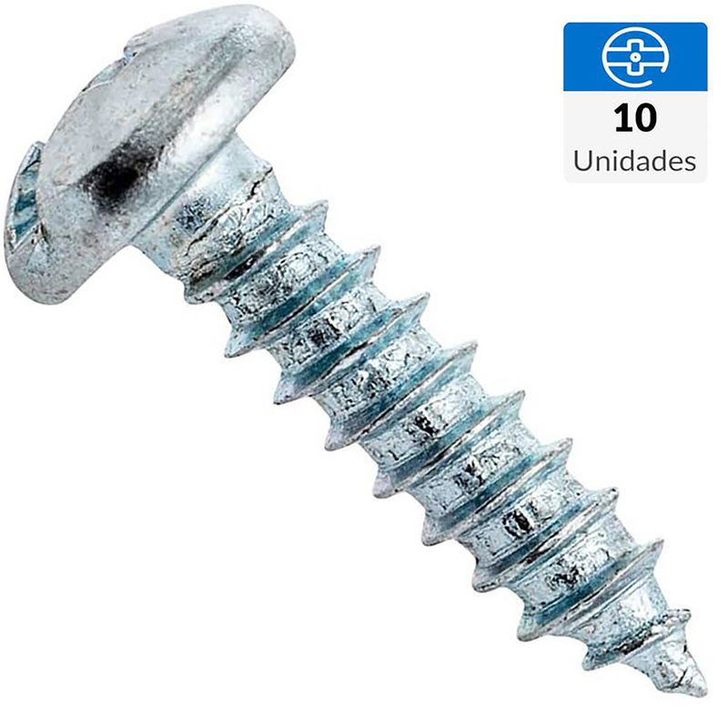 FIXSER - Tornillo Roscalata Cabeza Phillips Metal 5/8 " 8 mm 10 Unidades