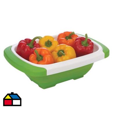 Colador de verduras extensible plstico.