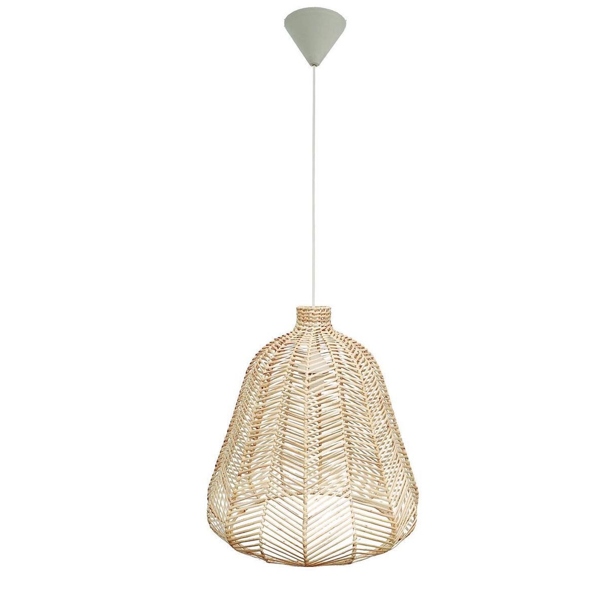 WICKER LAMP CHILE - Lámpara Colgante Antukuyén Mimbre Blanco 40 cm