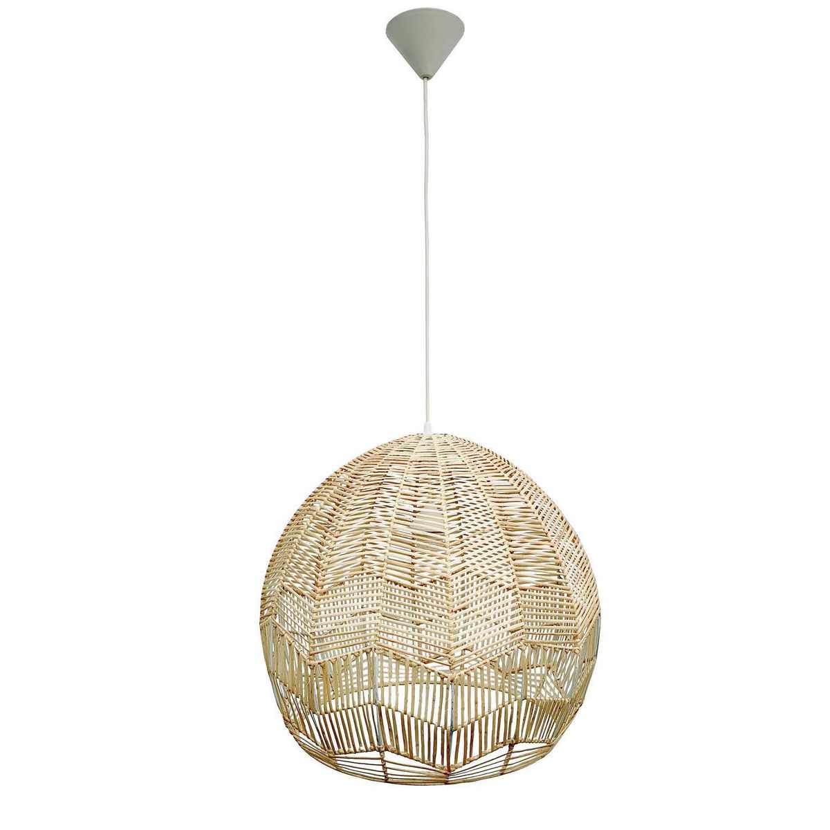 WICKER LAMP CHILE - Lámpara Colgante Huilén Mimbre Blanco 50 cm