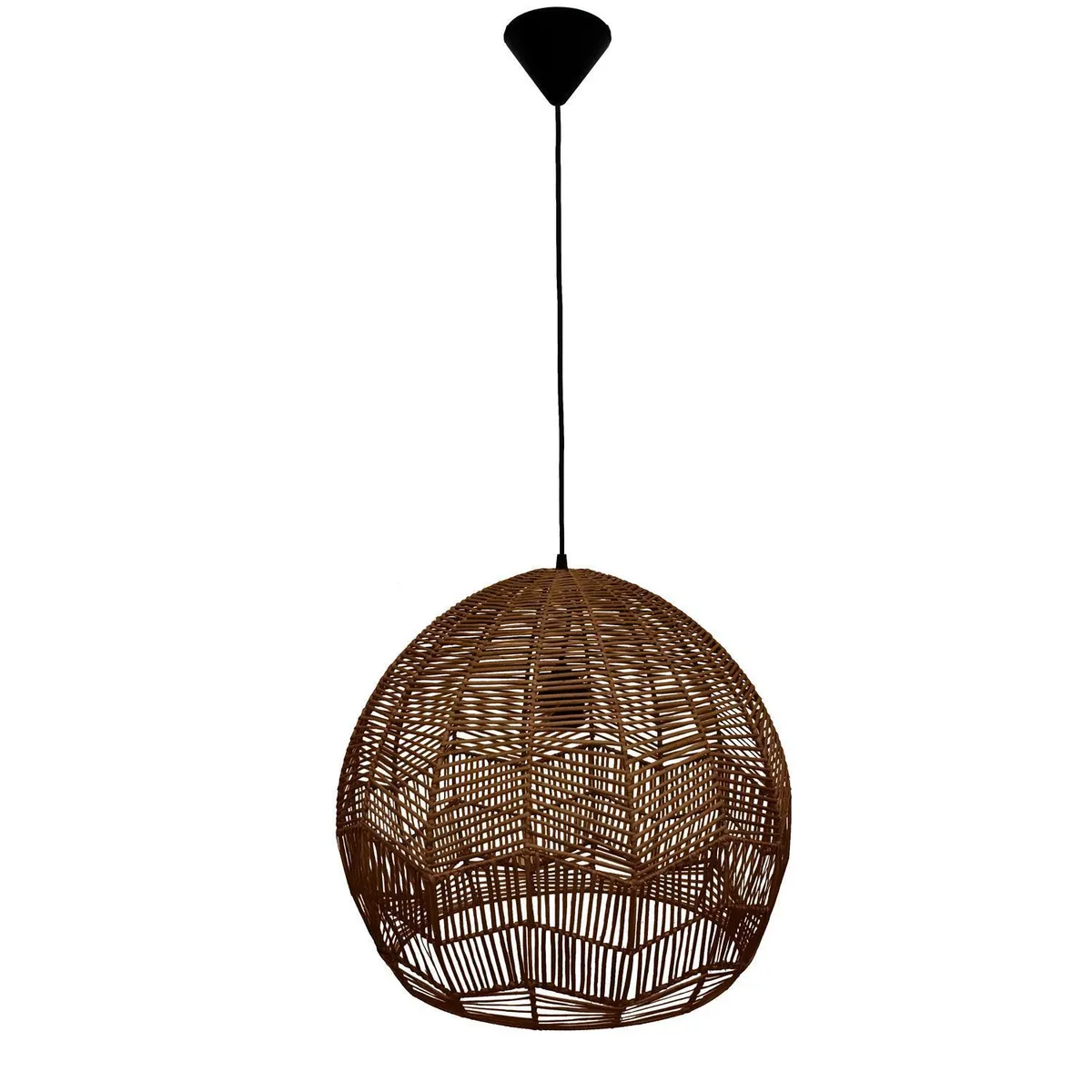 WICKER LAMP CHILE - Lámpara Colgante Huilén Mimbre Café 50 cm
