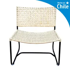 DECO MIMBRE - Sillón para Terraza Fibra Natural Blanco 80x70x45 cm