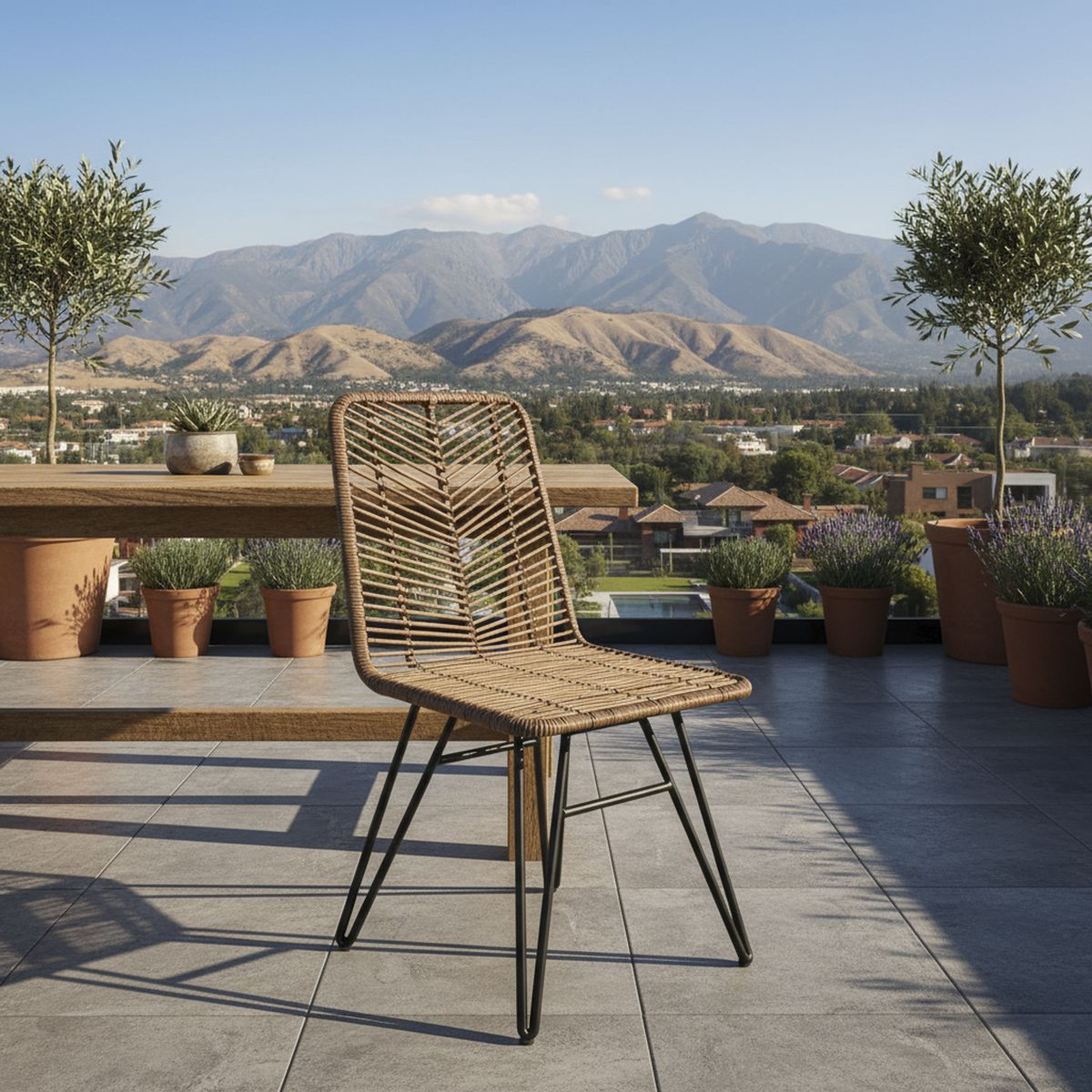 DECO MIMBRE - Silla Emilia mimbre 80x45x40 cm café