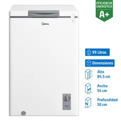 MIDEA - Freezer Horizontal 99 Litros Blanco MFH-1000B131CN