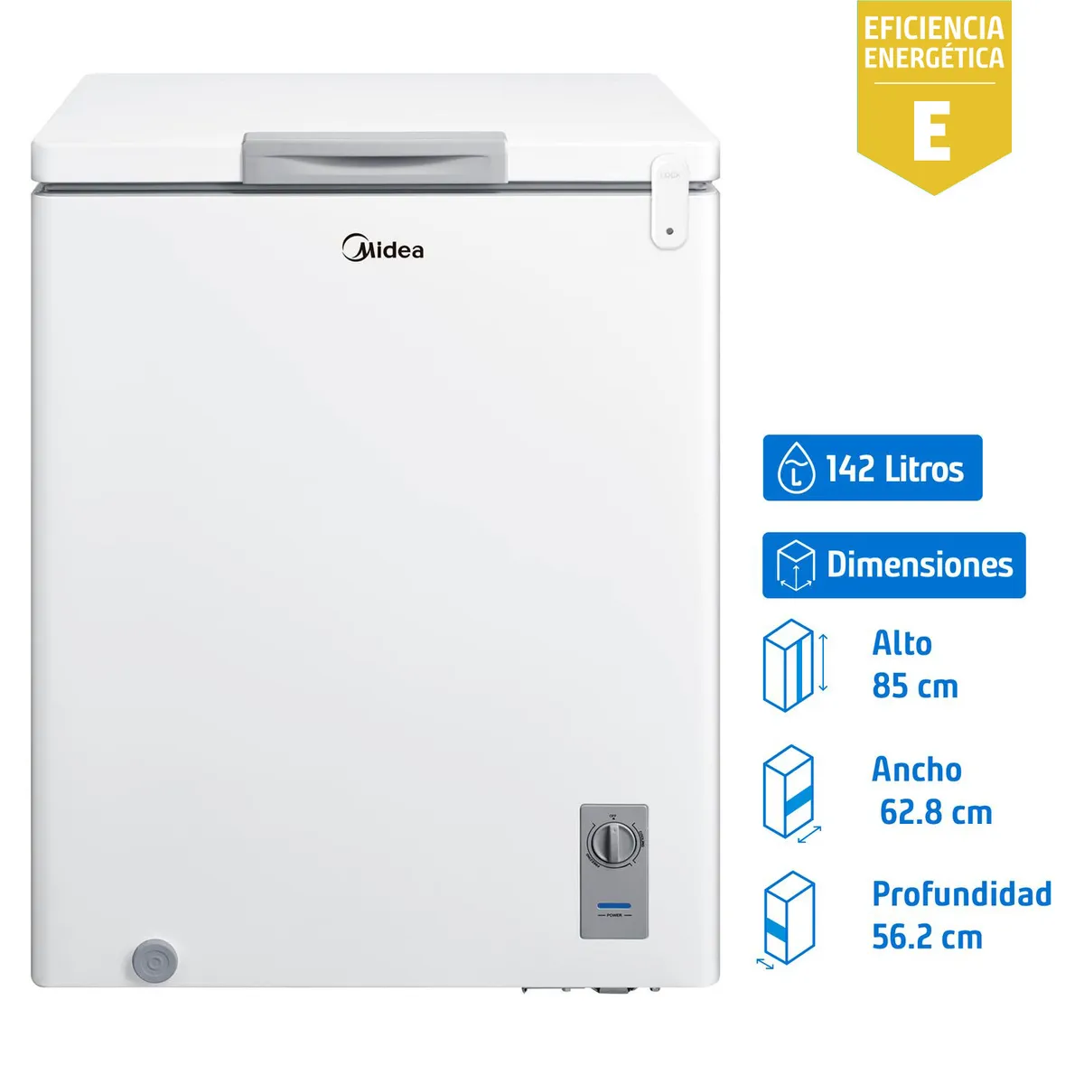 MIDEA - Freezer Horizontal 142 Litros Blanco MFH-1430B186C