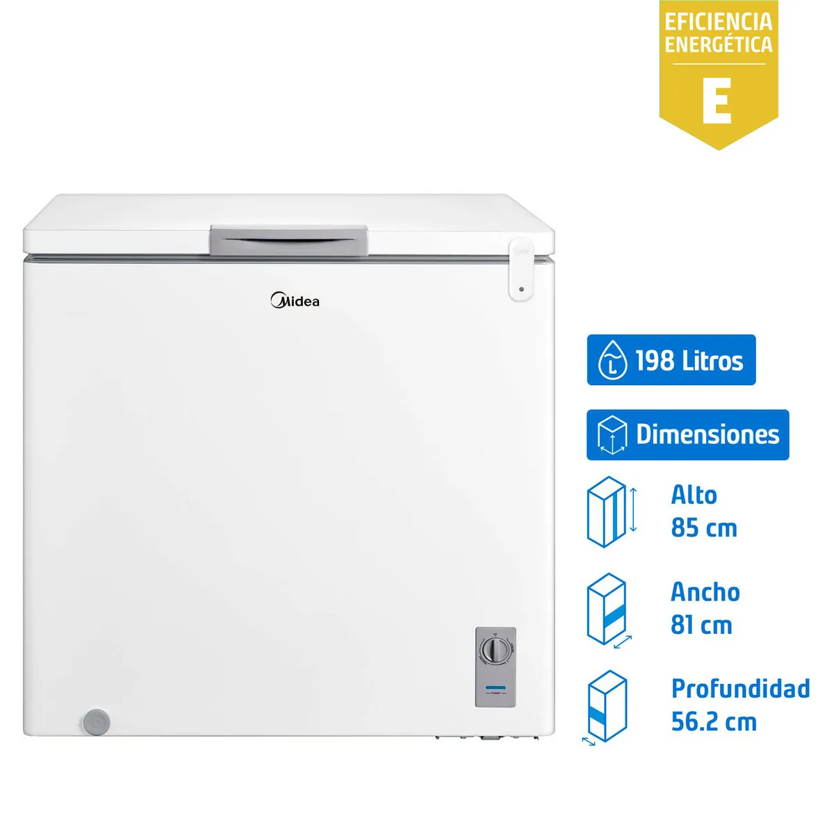 MIDEA - Freezer Horizontal 198 Litros Blanco MFH-1990B258CN