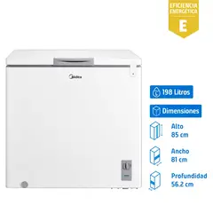 MIDEA - Freezer Horizontal 198 Litros Blanco MFH-1990B258CN