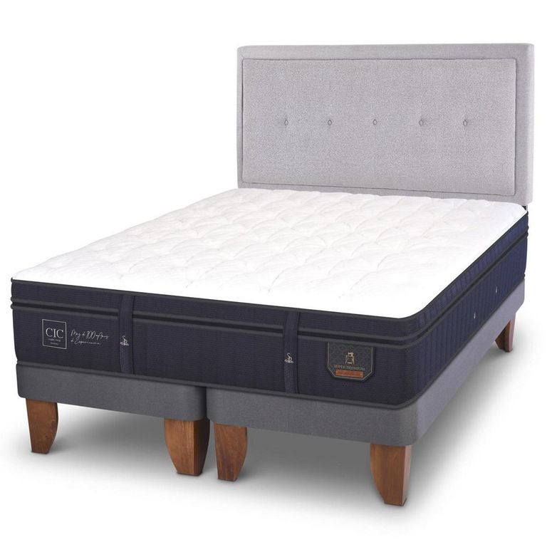 Cama Europea Super Premium King + Respaldo