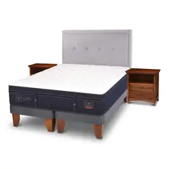CIC - Cama Europea Super Premium 2 Plazas Bd + Muebles