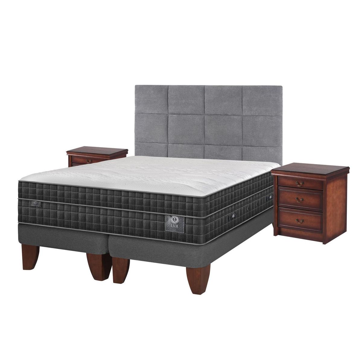 CIC - Cama europea lux super king base baja + muebles