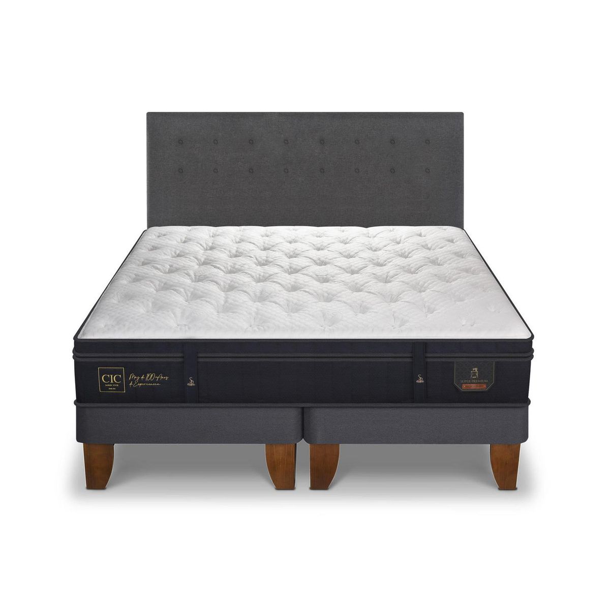 CIC - Cama europea super premium king + respaldo