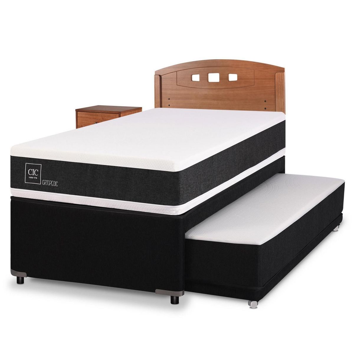 CIC - Divan ortopedic black 1.5 plazas + muebles