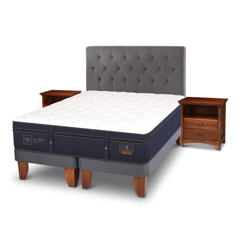 Cama Europea Super Premium 2 Plazas Bd + Muebles
