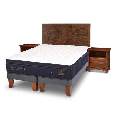 Cama europea super premium 2 plazas bd + muebles