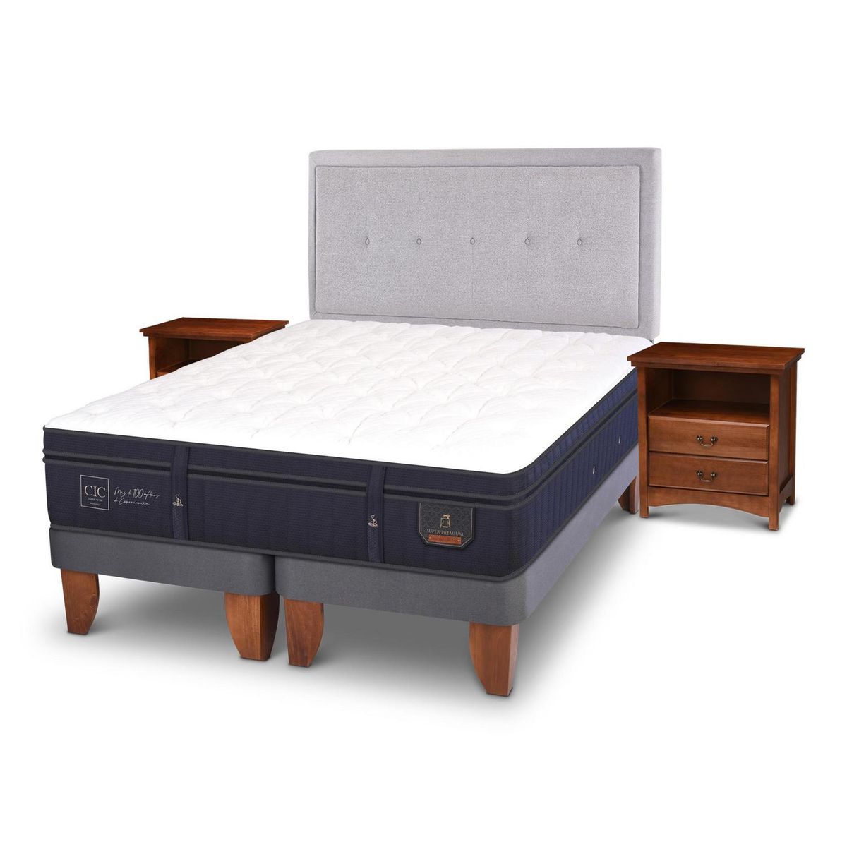 CIC - Cama europea super premium king + muebles